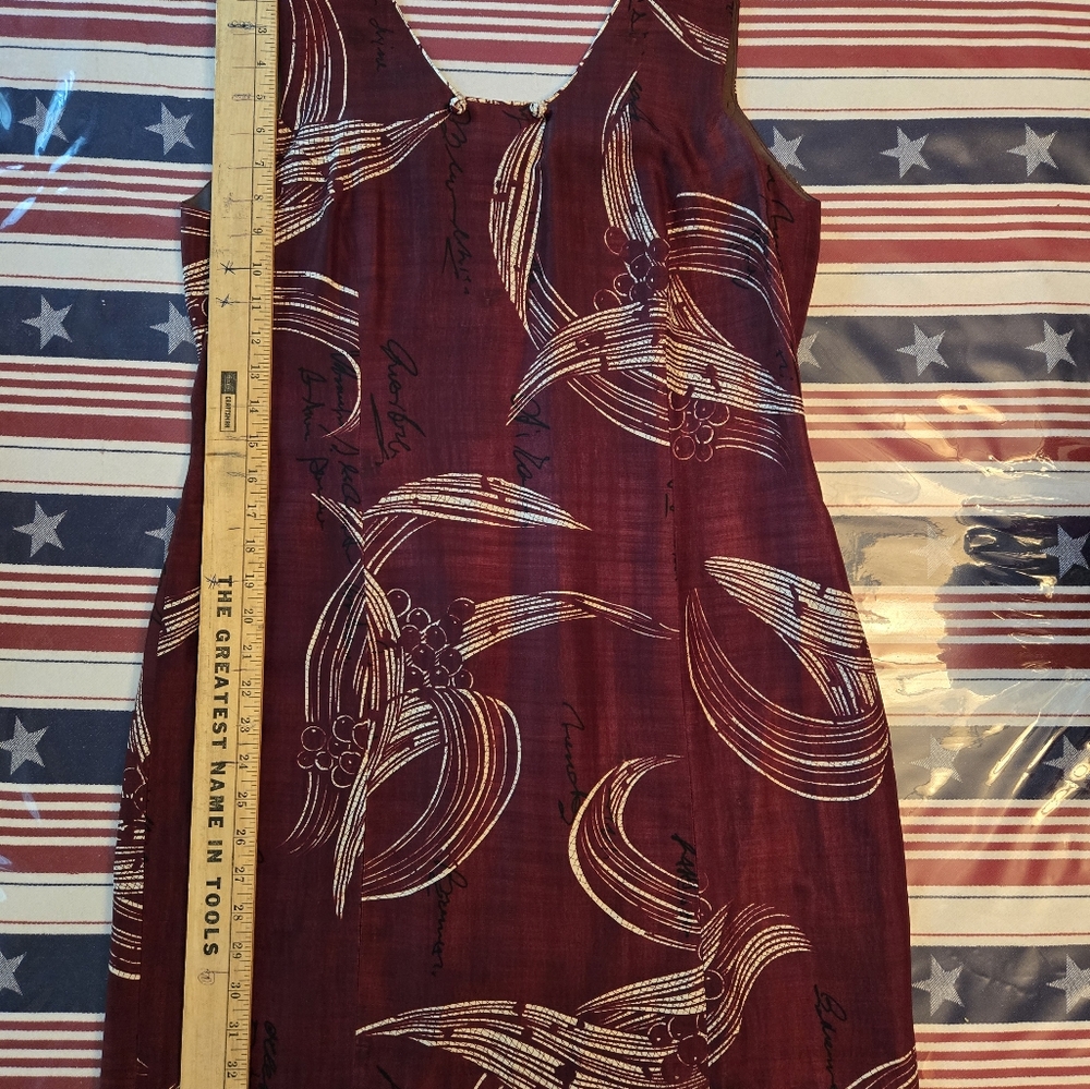 Mondi Brownish Red Sleeveless V-Neck Midi Sundress